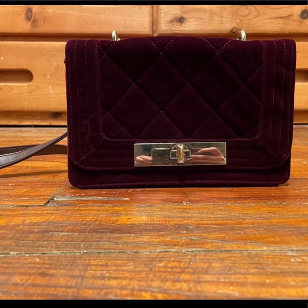 Vintage maroon velvet purse
